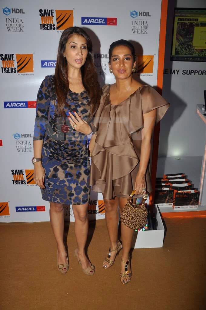 Kim Sharma with a friend at the show.