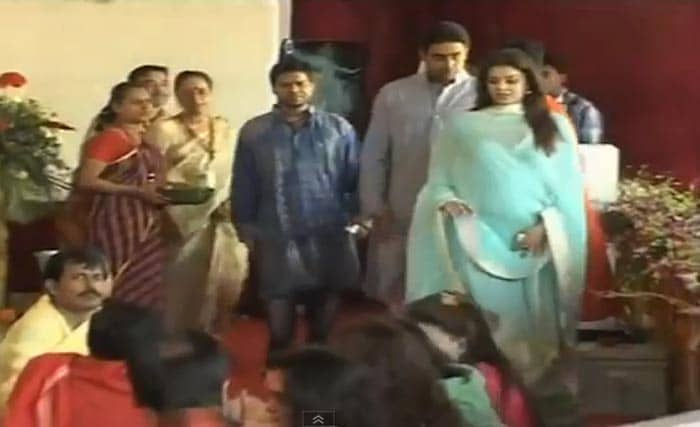 Abhishek, Aishwarya at Durga Puja