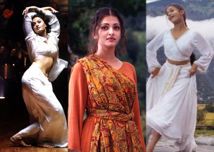 As a rustic belle from the hills of Chamba, Aishwarya's minimal make-up look in Subhash Ghai's <I>Taal</i> (1999) wowed all her fans. According to reports, some of her outfits in the first half of the film were from the Osho ashram.