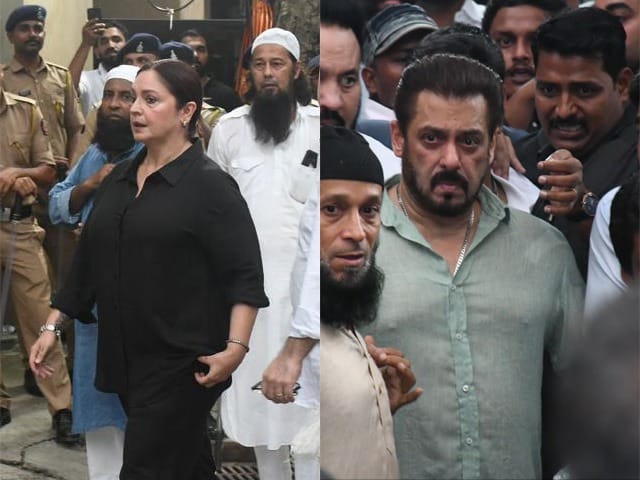 At Baba Siddique's Last Rites: Salman Khan, Pooja Bhatt And Others At Baba Siddique's Last Rites: Salman Khan, Pooja Bhatt And Others