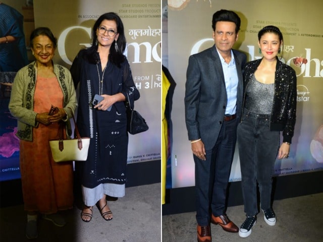Photo : At Gulmohar Screening: Manoj Bajpayee with wife Shabana Raza, Veteran Actress Tanuja And Others
