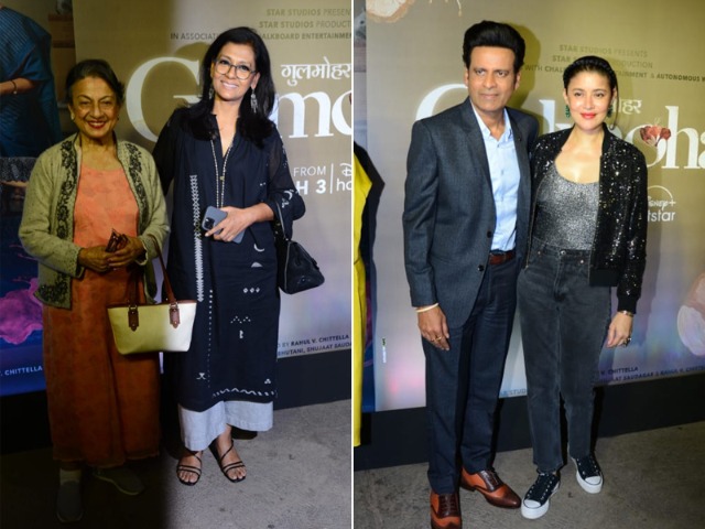 At <i>Gulmohar</i> Screening: Manoj Bajpayee With Wife Shabana Raza, Veteran Actress Tanuja And Others