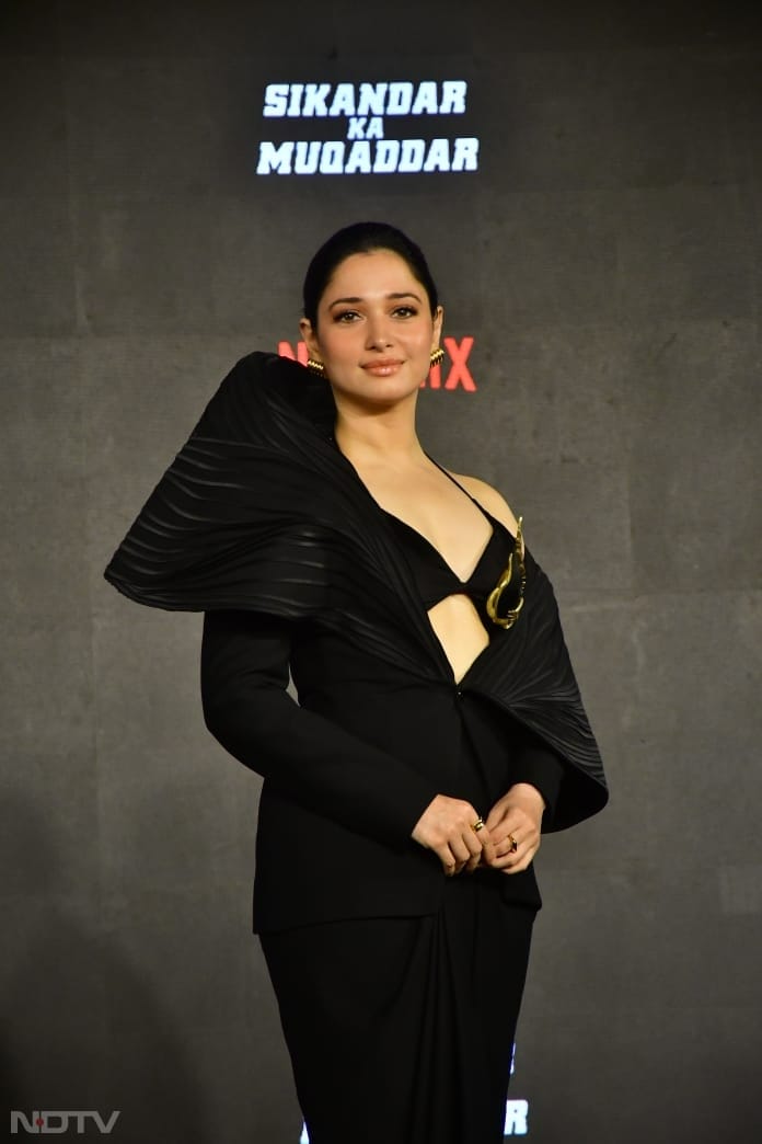 Tamannaah made heads turn in a sheer black dress (Image Courtesy: Varinder Chawla)