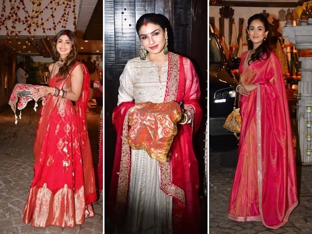 Photo : At Sunita Kapoor's Star-Studded Karwa Chauth: Shilpa Shetty, Raveena Tandon, Mira Rajput And Others