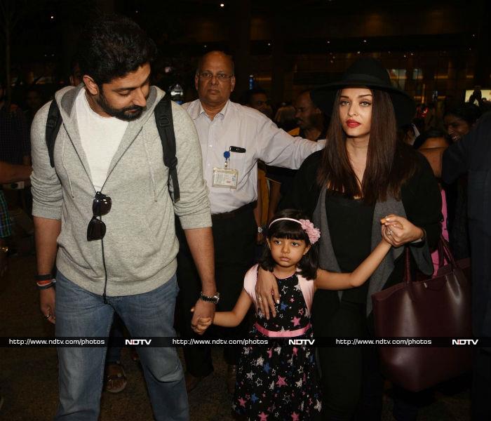 Abhishek, Aishwarya And Aaradhya Are Back in Mumbai