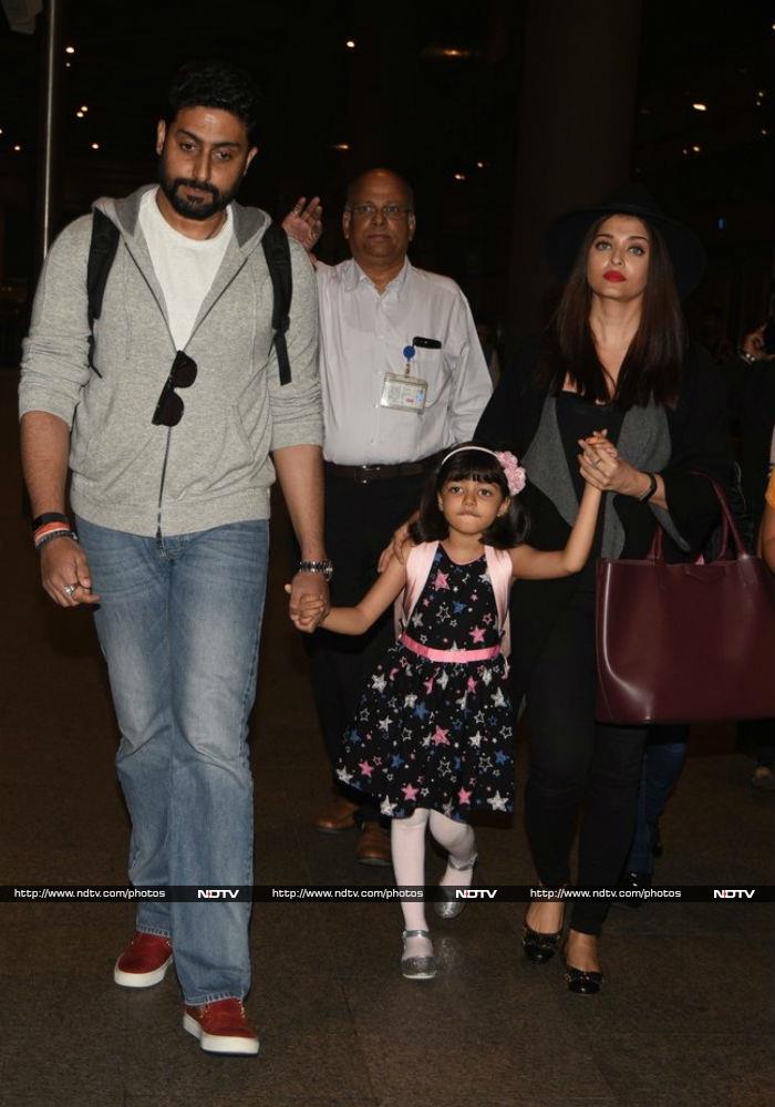 Abhishek, Aishwarya And Aaradhya Are Back in Mumbai