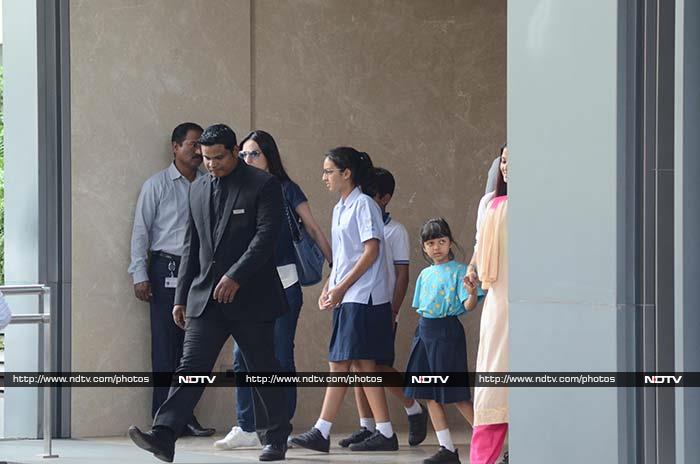 Aaradhya looked adorable in her school uniform and her friends were also spotted.