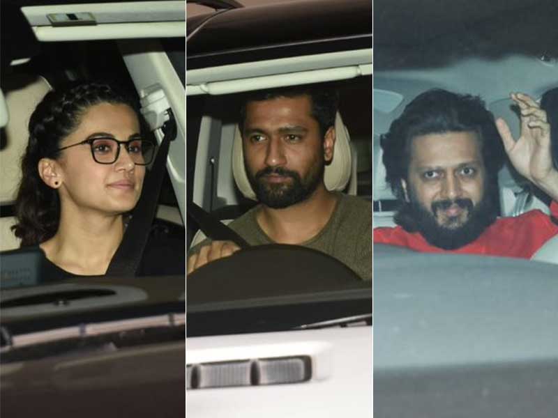 Vicky Kaushal, Riteish Deshmukh Watch <I>Badla</i> With Taapsee Pannu