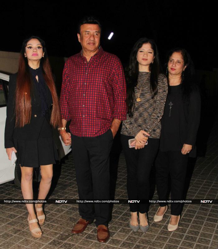 Music composer Anu Malik came with his family.