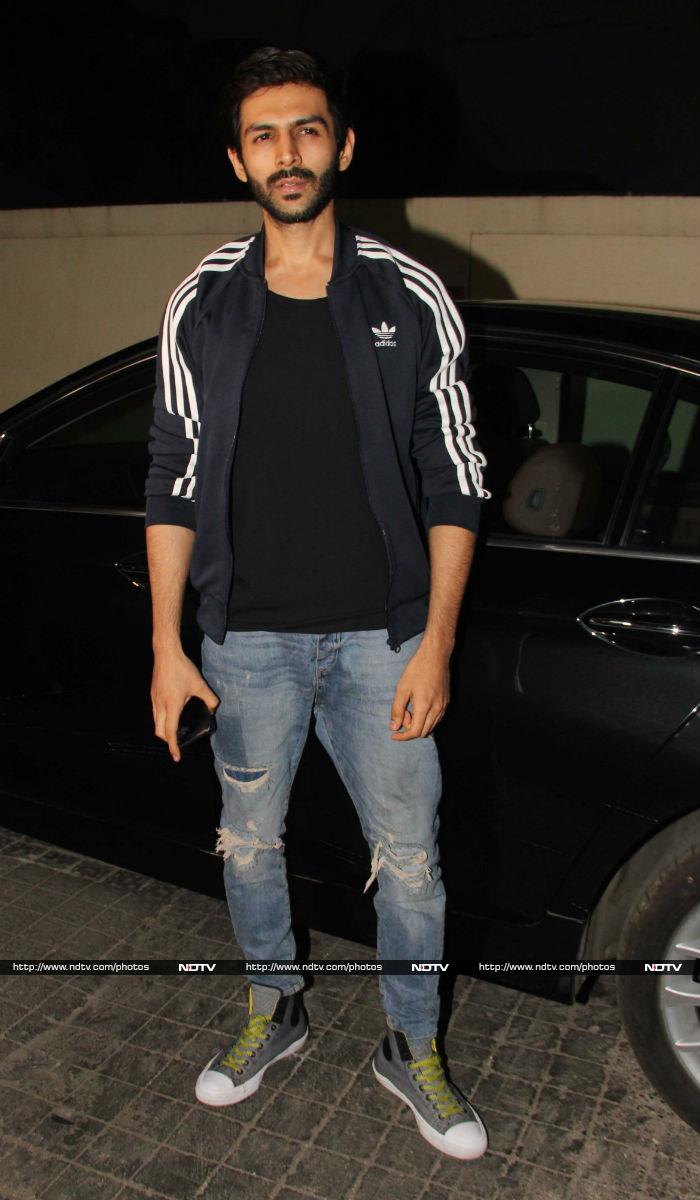 Actor Kartik Aryan also caught up on movies.