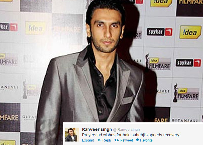 Ranveer Singh: Prayers nd wishes for bala sahebji's speedy recovery.