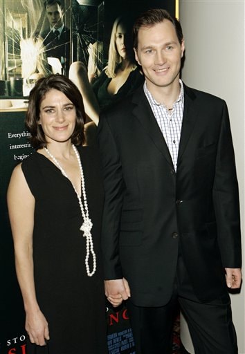 Actor David Morrissey and his fiancee, novelist Esther Freud, pose for photographers during arrivals at the world premiere of the thriller film Basic Instinct 2 .(AP)