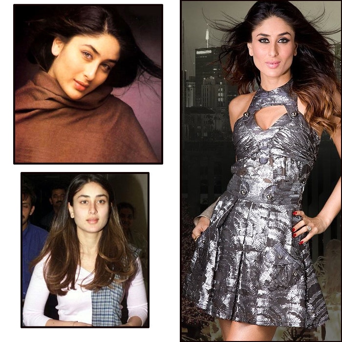 Kareena looked plain Jane at the time of her debut in the film <i>Refugee</I>. It took her some time to get a makeover for the film <i>Kabhi Khushi Kabhi Gham</I> and now she is one of the most stylish actresses in Bollywood.