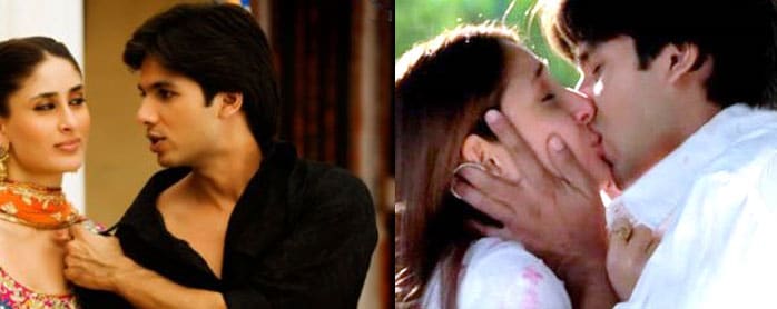 Shahid and Kareena did a repeat of their smoking hot MMS when they got smoochy smoochy on the sets of Jab We Met. The kiss, in itself, was more youthful than sexy.