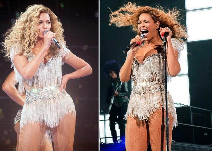 700px x 500px - Curvy Beyonce shows off figure at concert