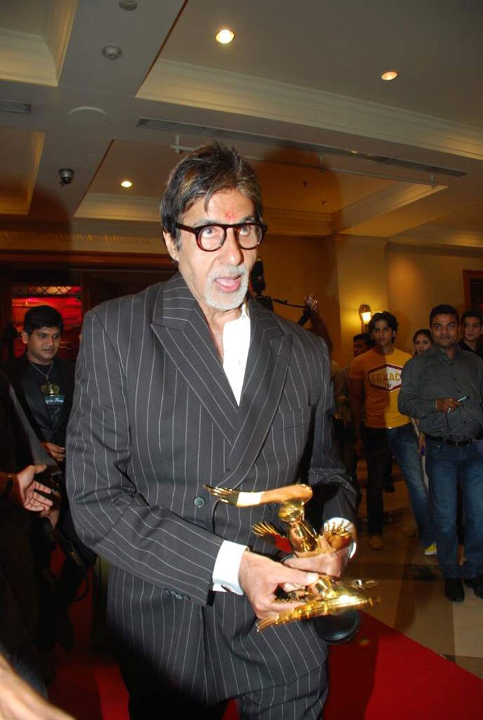 Big B looks happy with a trophy.