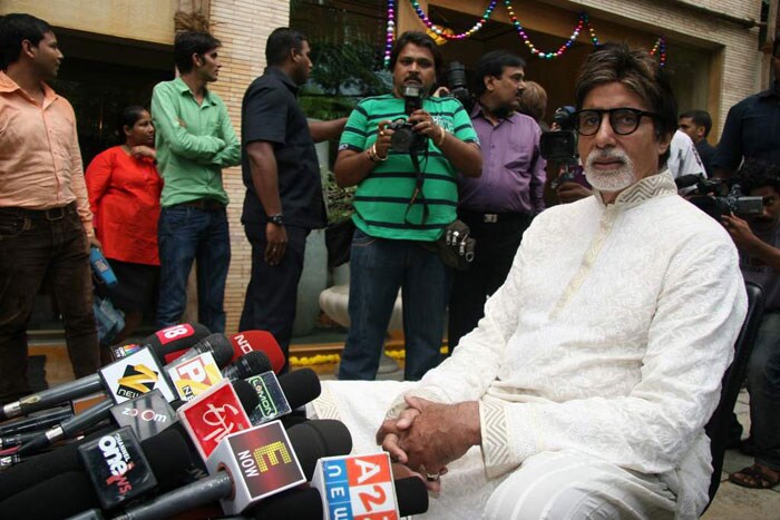 Big B addresses media persons.