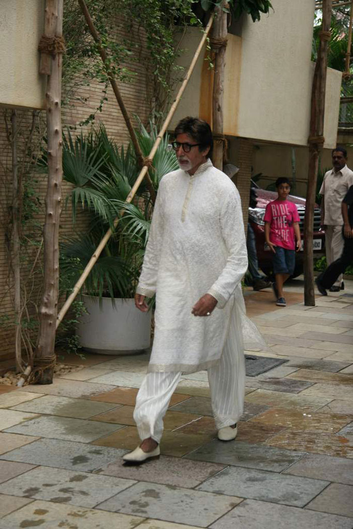 Earlier in the day, Big B met friends, colleagues and other family members who wished him good health and happiness.