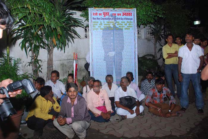 Bachchan fans lined up outside Jalsa