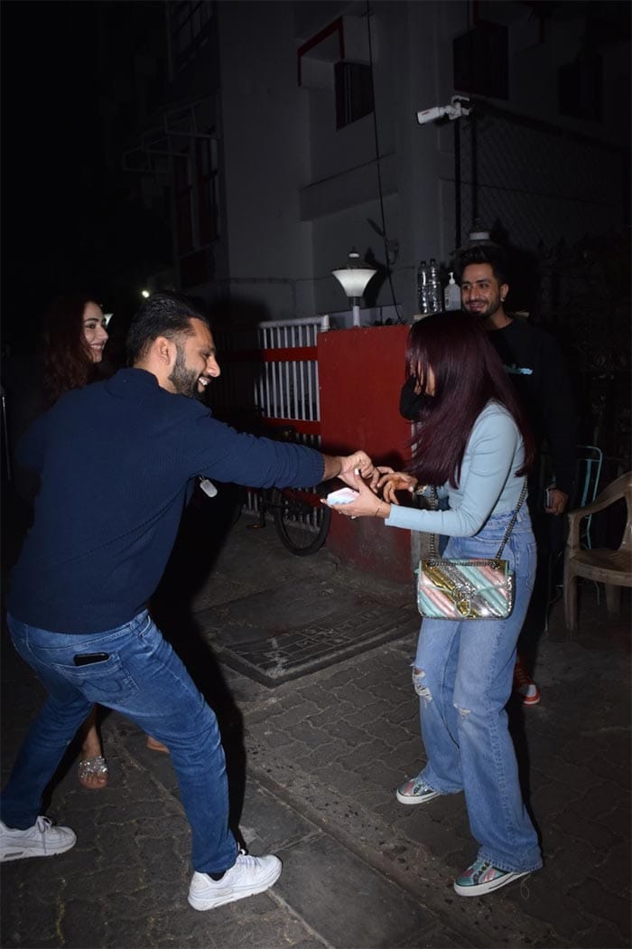 Rahul Vaidya and Jasmin Bhasin were photographed at their candid best.