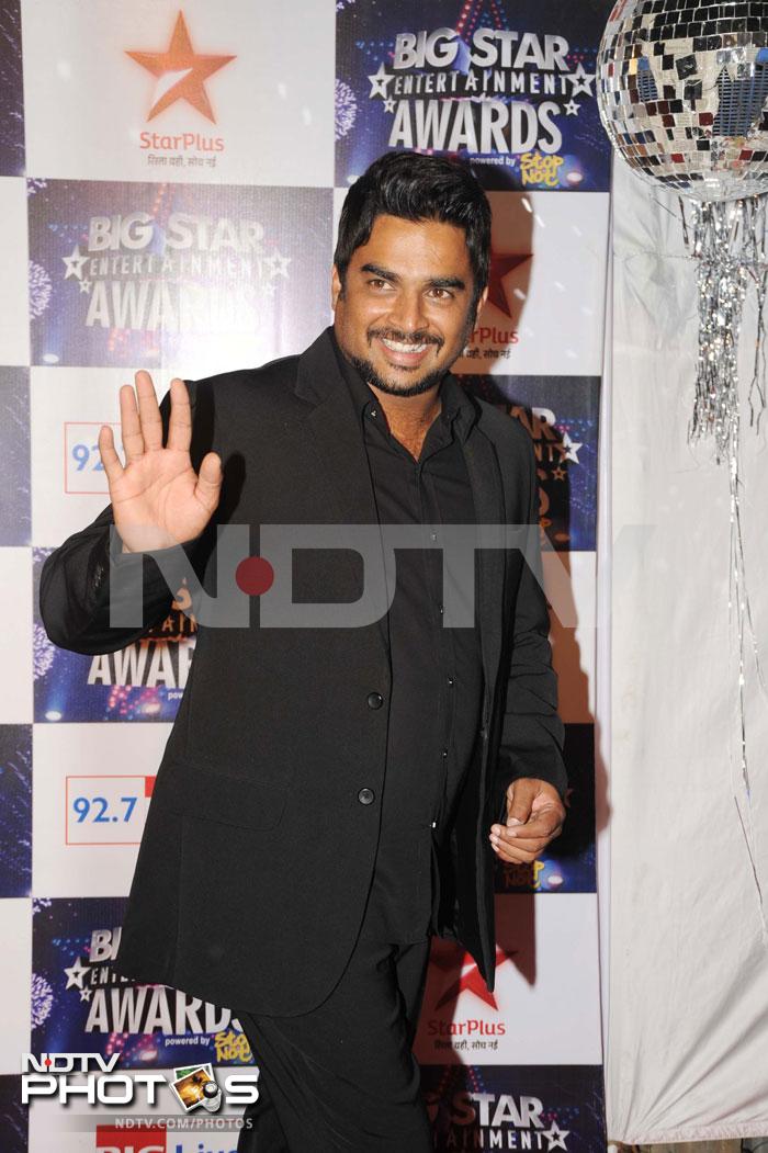 R Madhavan waves at the camera.