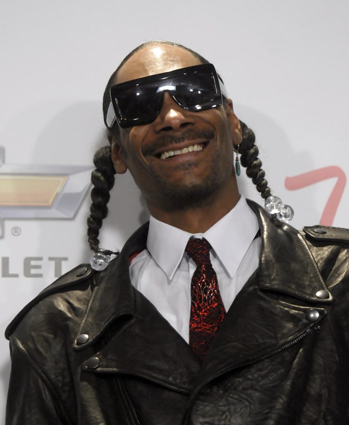 Rapper Snoop Dogg makes sure he gets some attention.