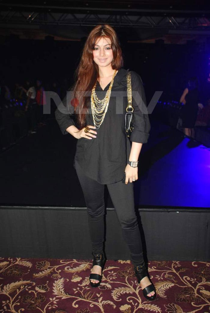 Ayesha Takia came dressed in black to the event.