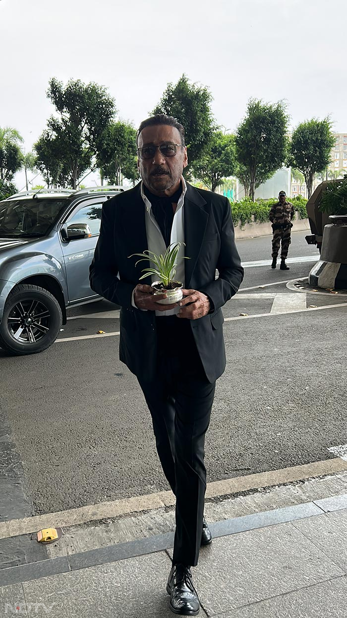 Jackie Shroff was pictured with a plant in his hand. (Image Courtesy: Varinder Chawla)