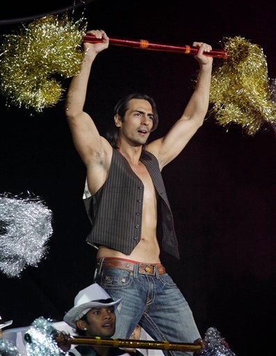 Arjun Rampal performs a dance routine at the 9th annual Bollywood Movie Awards in Uniondale, NY.