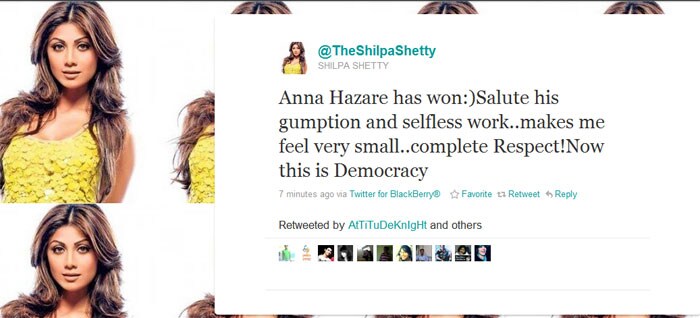 Bollywood congratulates Anna Hazare