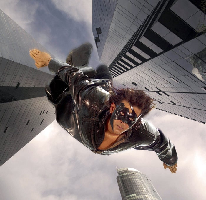 <i><b>Krrish</i></b> (2006)<br>
<b>Net Gross collection</b>: Rs 73,47,00,000 <br> 
<b>Cast</b>: Rekha, Hrithik Roshan, Priyanka Chopra, Naseeruddin Shah, Sharat Saxena <br>
<b>Directed by</b>: Rakesh Roshan<br>
<b>Synopsis</b>: A sequel to <i>Koi Mil Gaya</i>, <i>Krrish</i> is the story of Krishna, son of Rohit (<i>Koi Mil Gaya</i>) who stays with his grandmother (Rekha) in Manali. Rekha protects Krishna from the outside world as she does not want the world to know about Krrish's supernatural powers, which he has bestowed from his father. Priyanka comes to Manali on an adventure journey and meets Krishna. Both fall in love. Priyanka goes back to Singapore and Krishna follows her to Singapore to meet her mother and get her back to Manali. Naseeruddin Shah, a scientist, is also in Singapore and is in the process of re-building a super computer which was built by Rohit. Krishna also learns that his father is also alive and is kept captive with Naseeruddin Shah. How Krishna stops Naseeruddin Shah and rescues his father forms the climax of the story. (Source: Official release)