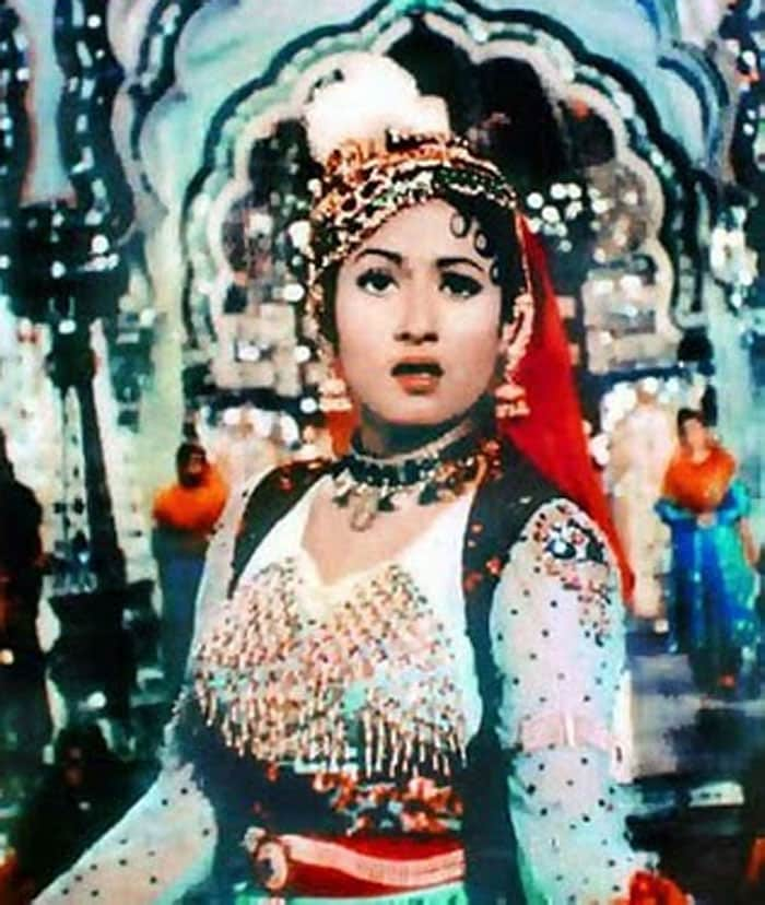 Technicolour Dream: Whether black and white or colour, Madhubala's court dancer outfits are as epic as her character and setting in <i>Mughal-e-Azam</i>.