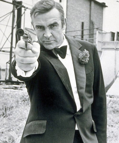<B>Back with a bang</b>: During the shoot of <I>Diamonds Are Forever</i> (1969) actress Lana Wood (Plenty O'Toole) had her feet tied to a cement block for the fall into the pool scene. The pool had a sloping bottom, and the block slipped in deeper with each take. Just as she was about to drown, crew members pulled her out.