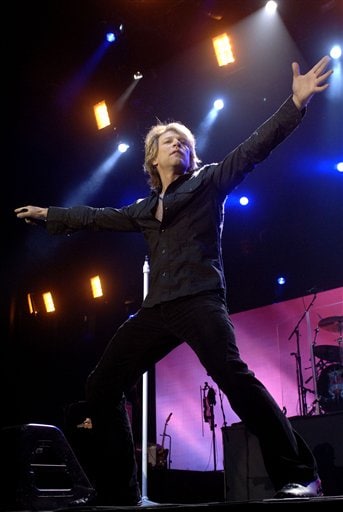 Bon Jovi performs live on stage.