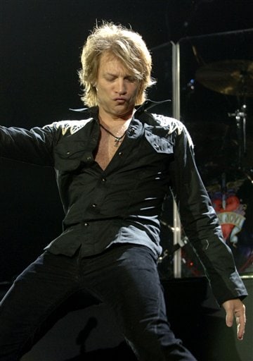 Bon Jovi performs at the O2 Arena for the opening night of the venue in London.