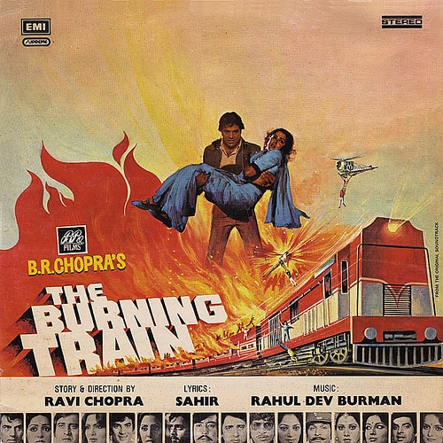 <B>Back to burn</b>: In 1980, Chopra produced another film for his son Ravi, <I>The Burning Train</i>. Once again, it starred Dharmendra and had Chopra's   familiar cast including Danny Denzongpa and and Asrani. Parveen Babi, Jeetendra and Simi Garewal were part of this film as well.