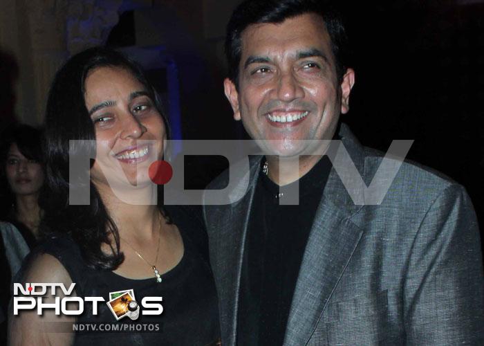 Celebrity chef Sanjeev Kapoor strikes a pose with his wife Alyona.