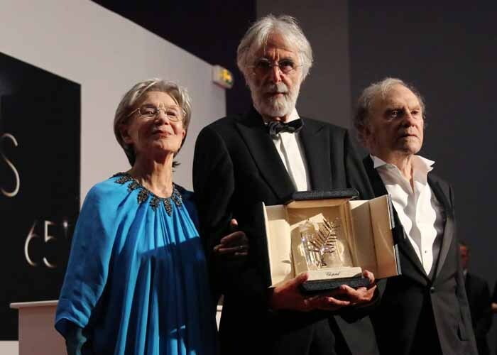 Director Michael Haneke's <i>Amour</i> won the Palme d'Or at Cannes. He previously won the Palme in 2009 for <i>The White Ribbon</i>, and is the seventh director to take the top prize twice.