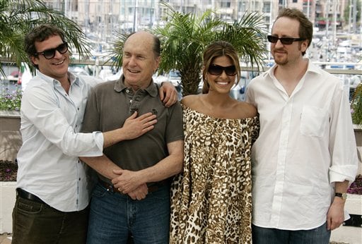 From left, actor Joaquin Phoenix, actor Robert Duval, Actress Eva Mendes and Director James Gray pose during a photo call for the film We Own the Night, at the 60th International film festival in Cannes.