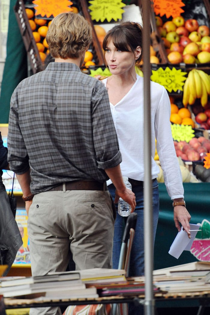 On location: Carla Bruni shoots for Woody Allen film