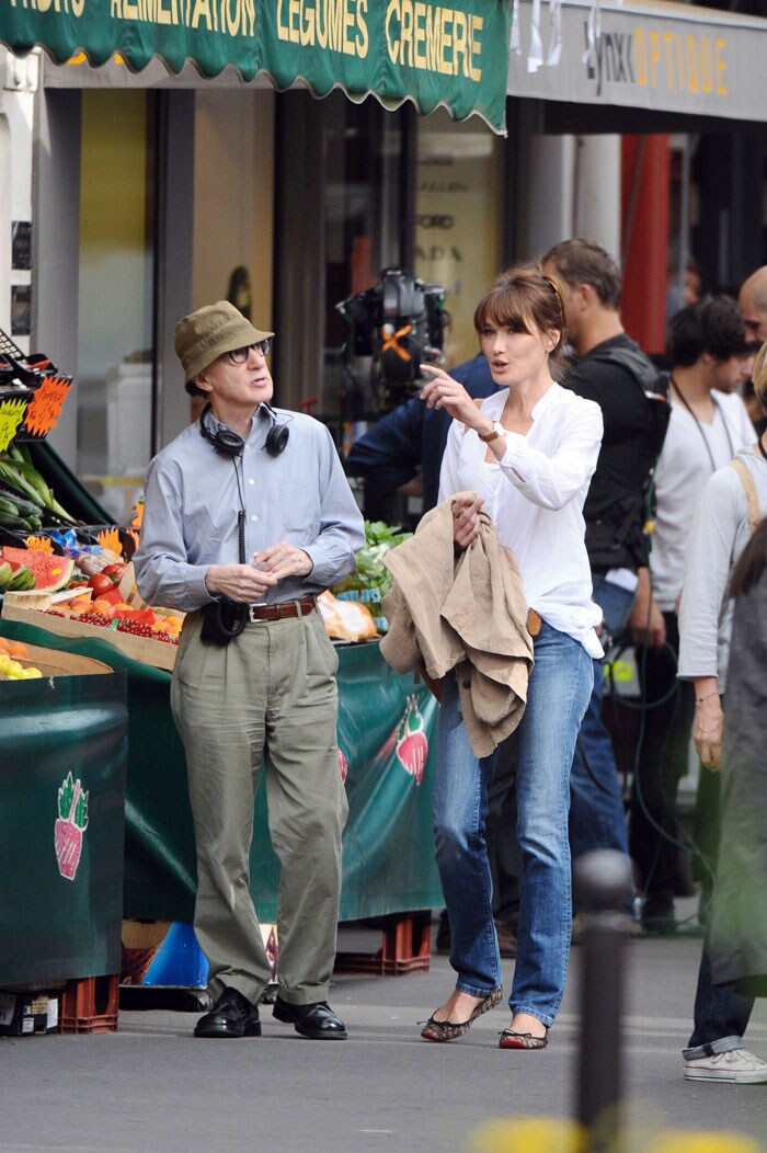 On location: Carla Bruni shoots for Woody Allen film