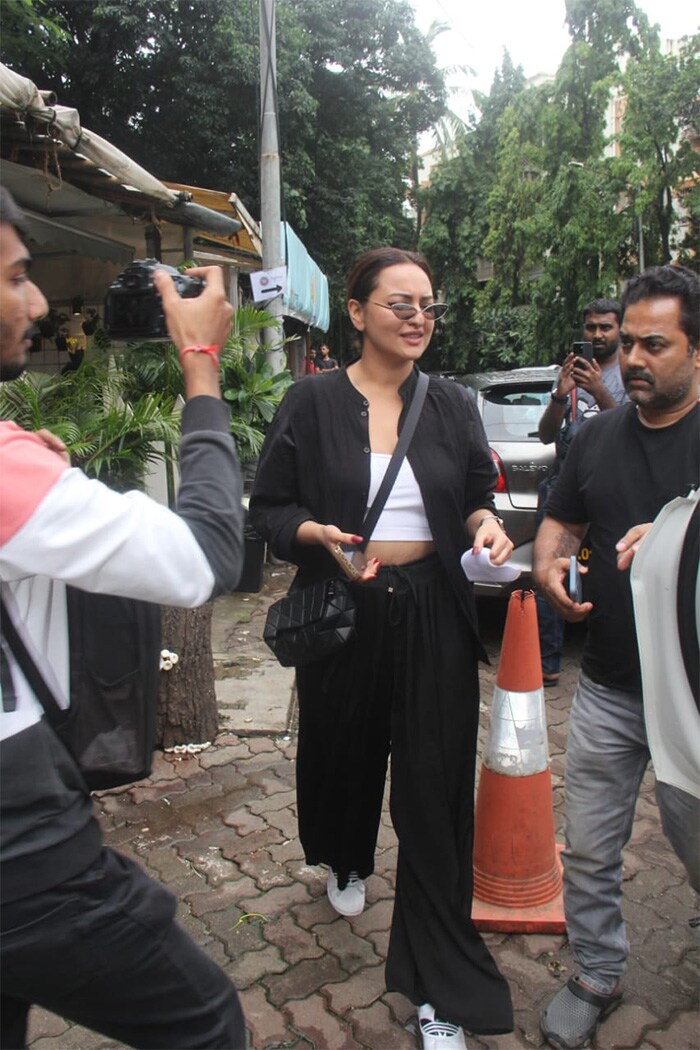 Rumoured couple Sonakshi Sinha and Zaheer Iqbal were snapped in the city.