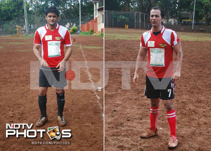 TV stars play soccer for charity