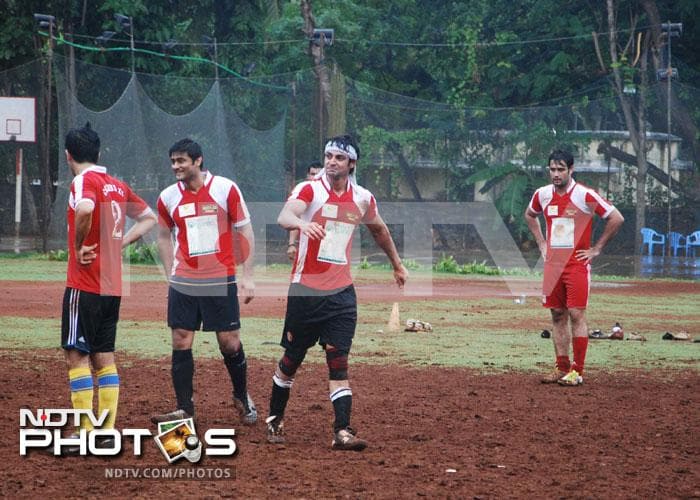 TV stars play soccer for charity