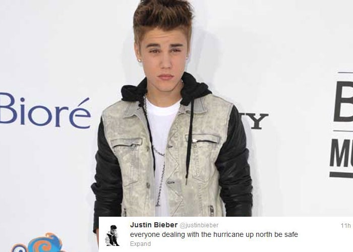 Justin Bieber: Everyone dealing with the hurricane up north be safe