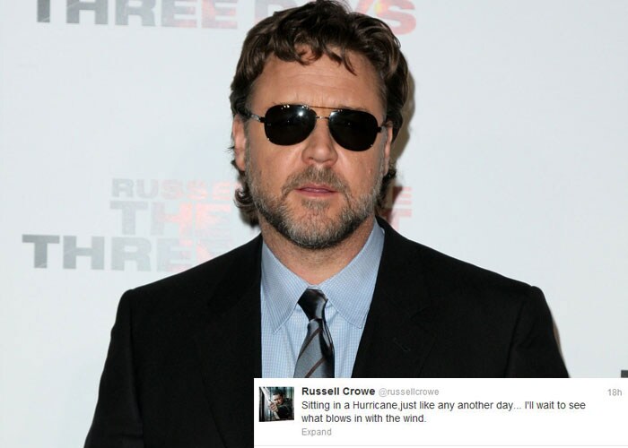 Russell Crowe: Sitting in a Hurricane,just like any another day... I'll wait to see what blows in with the wind