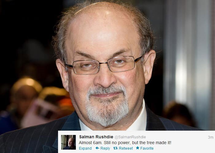 Salman Rushdie: Almost 6am. Still no power, but the tree made it!