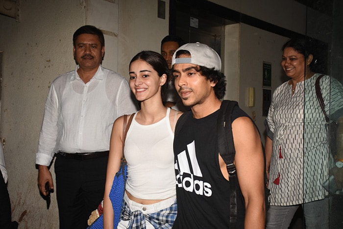 <i>Kho Gaye Hum Kahan</i> actors Ananya Panday and Adarsh Gourav smiled for the cameras.