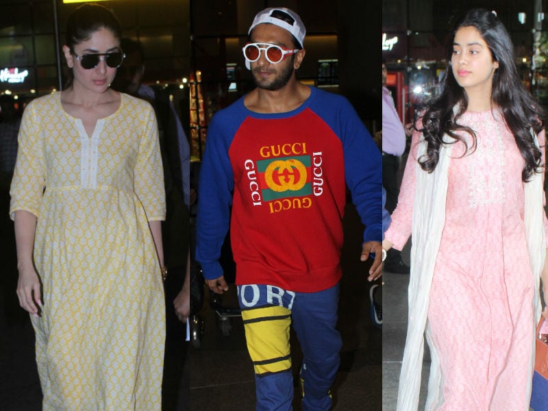 Photo : Janhvi, Kareena, Ranveer Return To Mumbai In Time For Sonam's Wedding