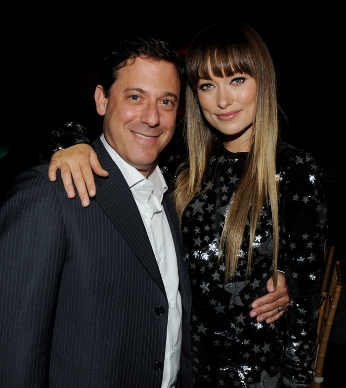 Universal Pictures Chairman Adam Fogelson poses with actress Olivia Wilde at the after party of the movie.